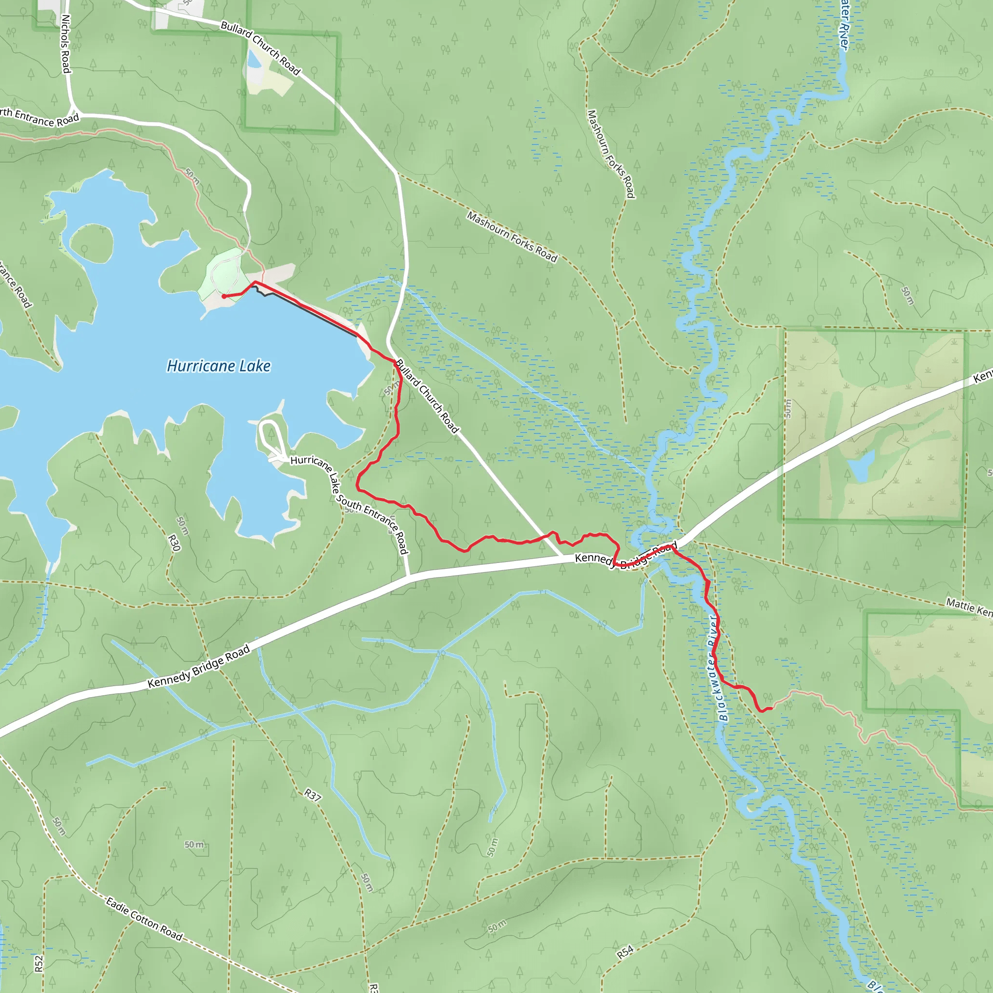 Blackwater River via Florida Trail mobile static map