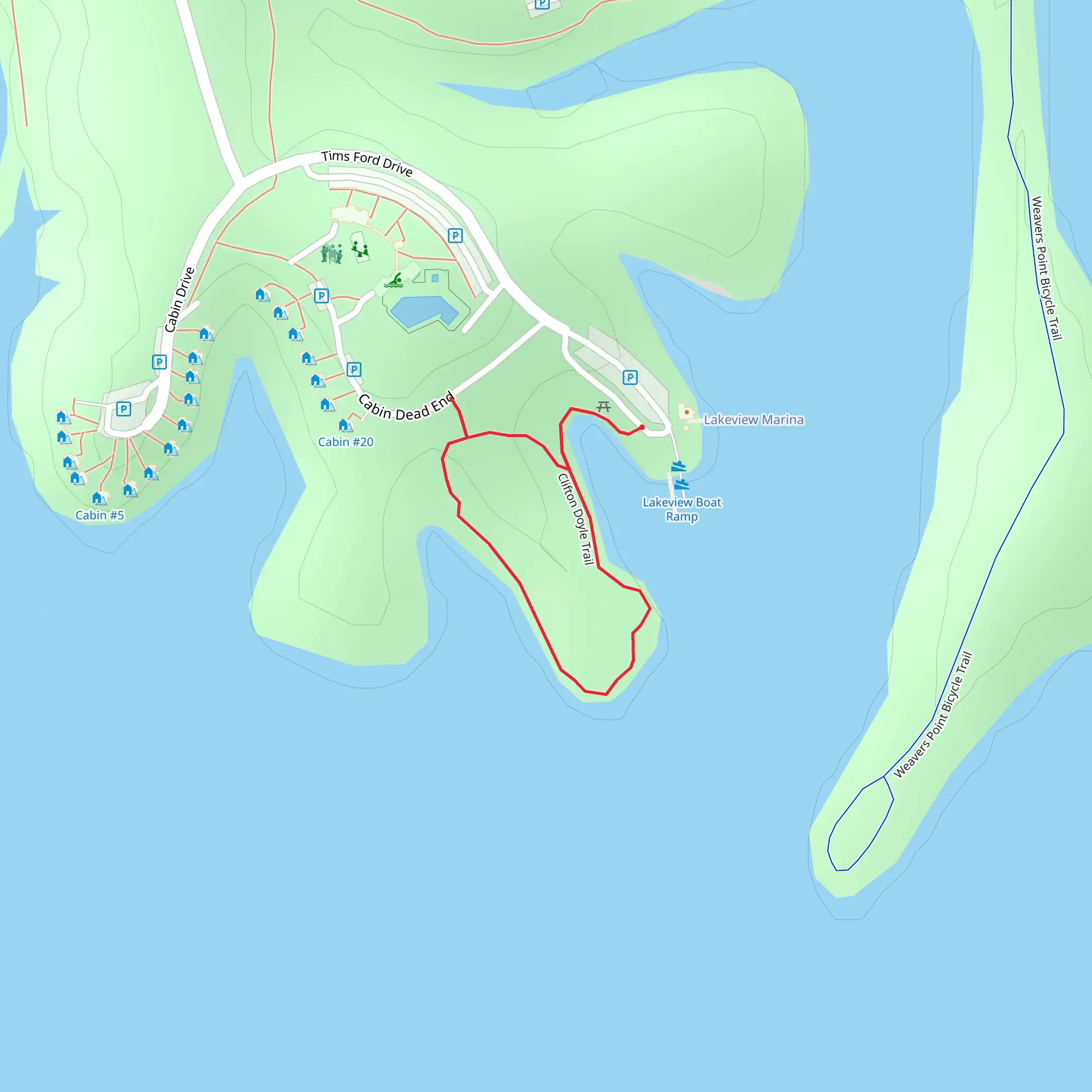 Clifton Doyle Loop Trail mobile static map