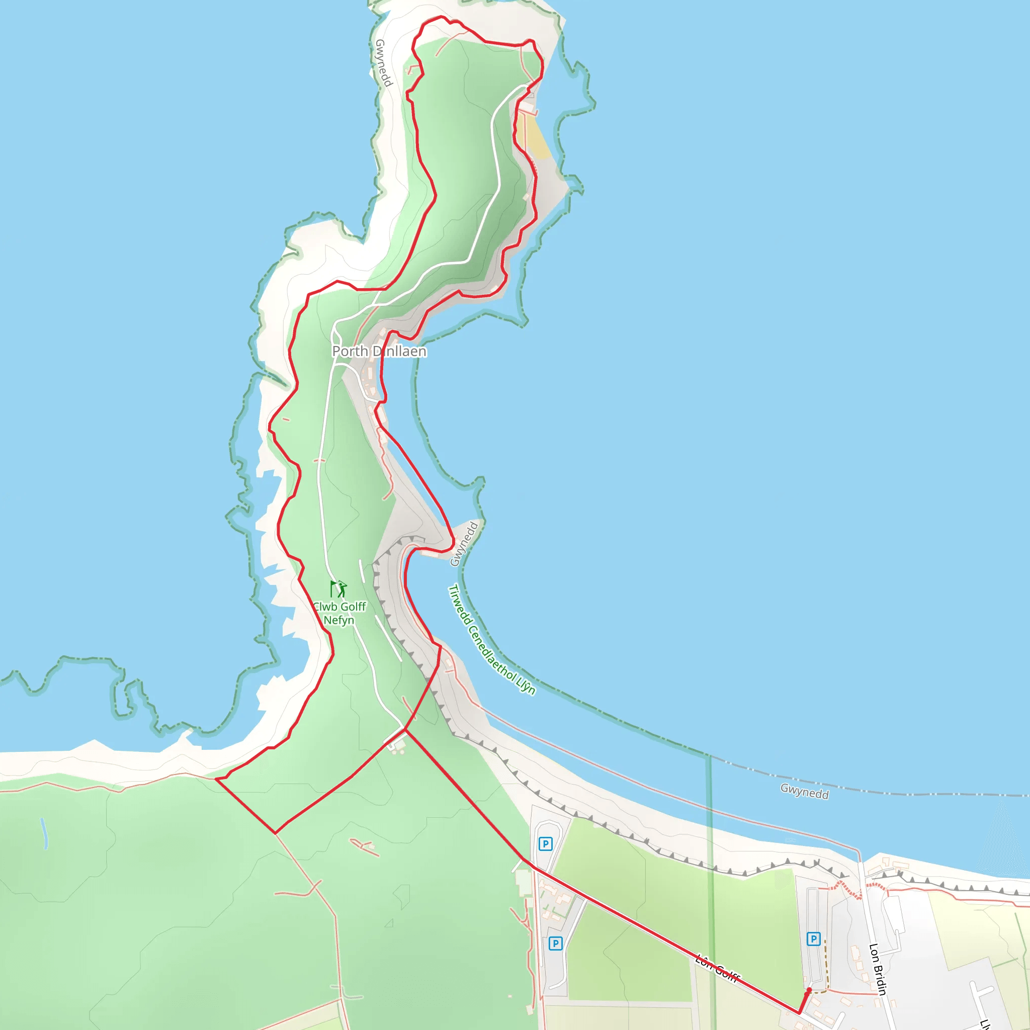 Porthdinllaen Loop mobile static map