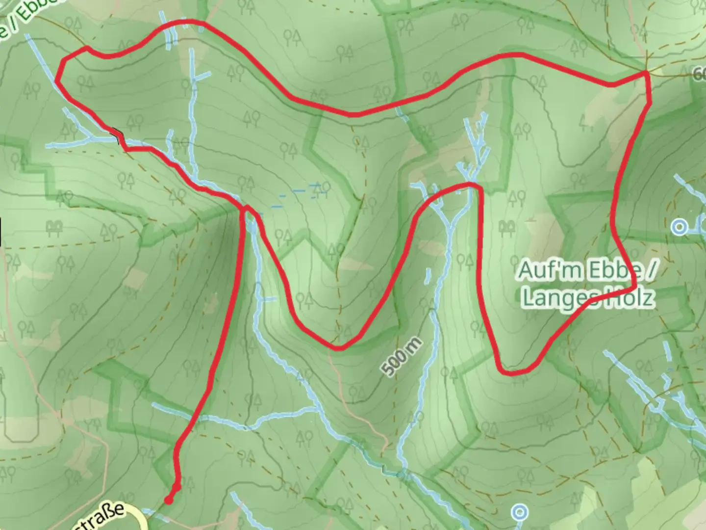 An image depicting the trail Langes Holz Loop and its surrounding area.