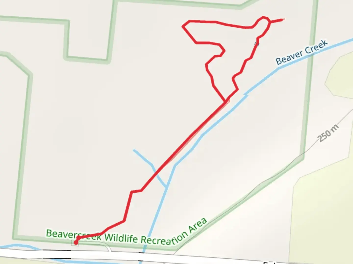 An image depicting the trail Beaver Creek Loop - Fairground Road and its surrounding area.