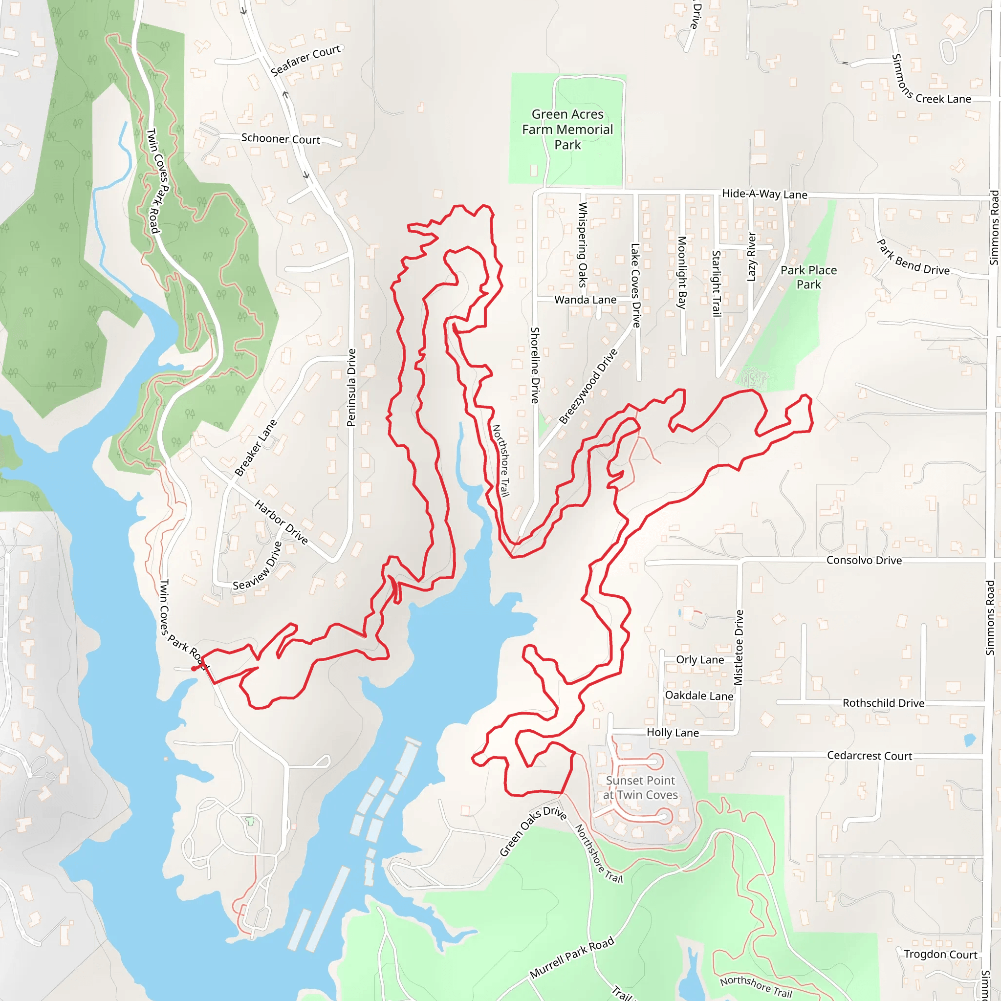 Northshore Loop Trail - Hide-A-Way Park mobile static map