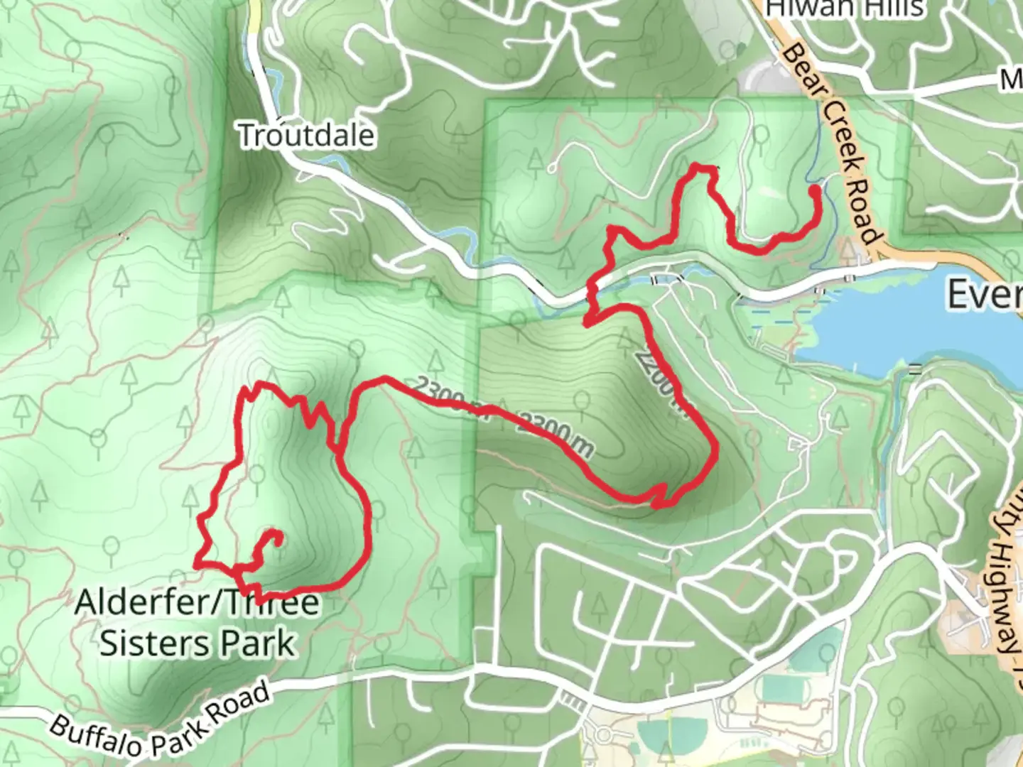 An image depicting the trail Dedisse Park Trail and its surrounding area.