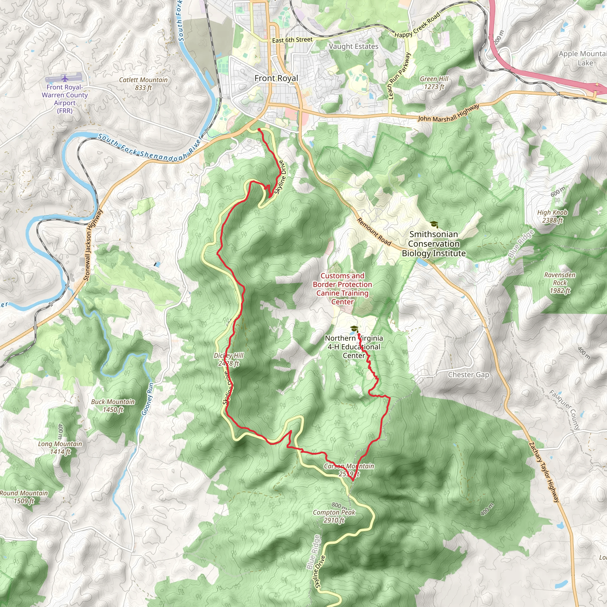 Appalachian and Dickey Ridge Trail - Lake Culpeper mobile static map