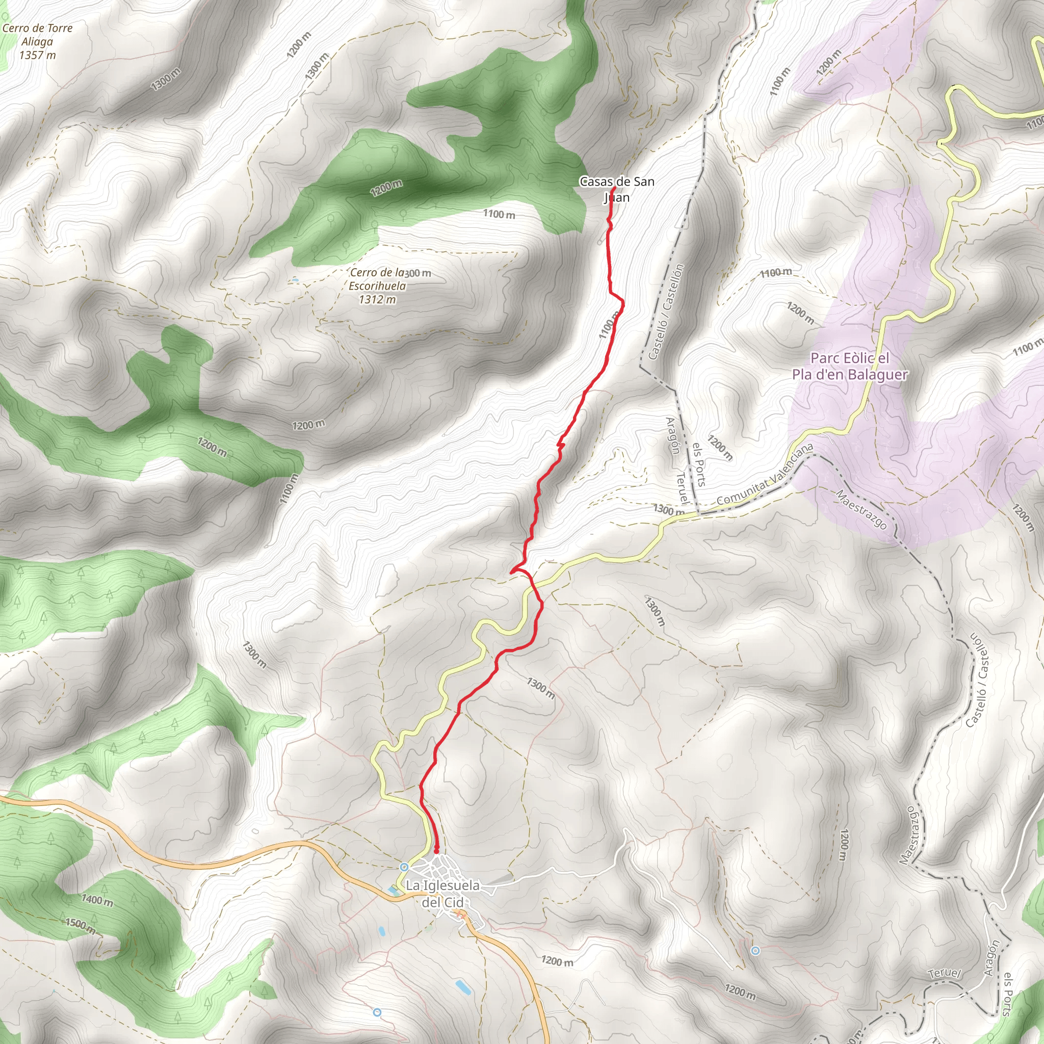 The Iglesuela del Cid - Houses of San Juan PR TE 72 mobile static map