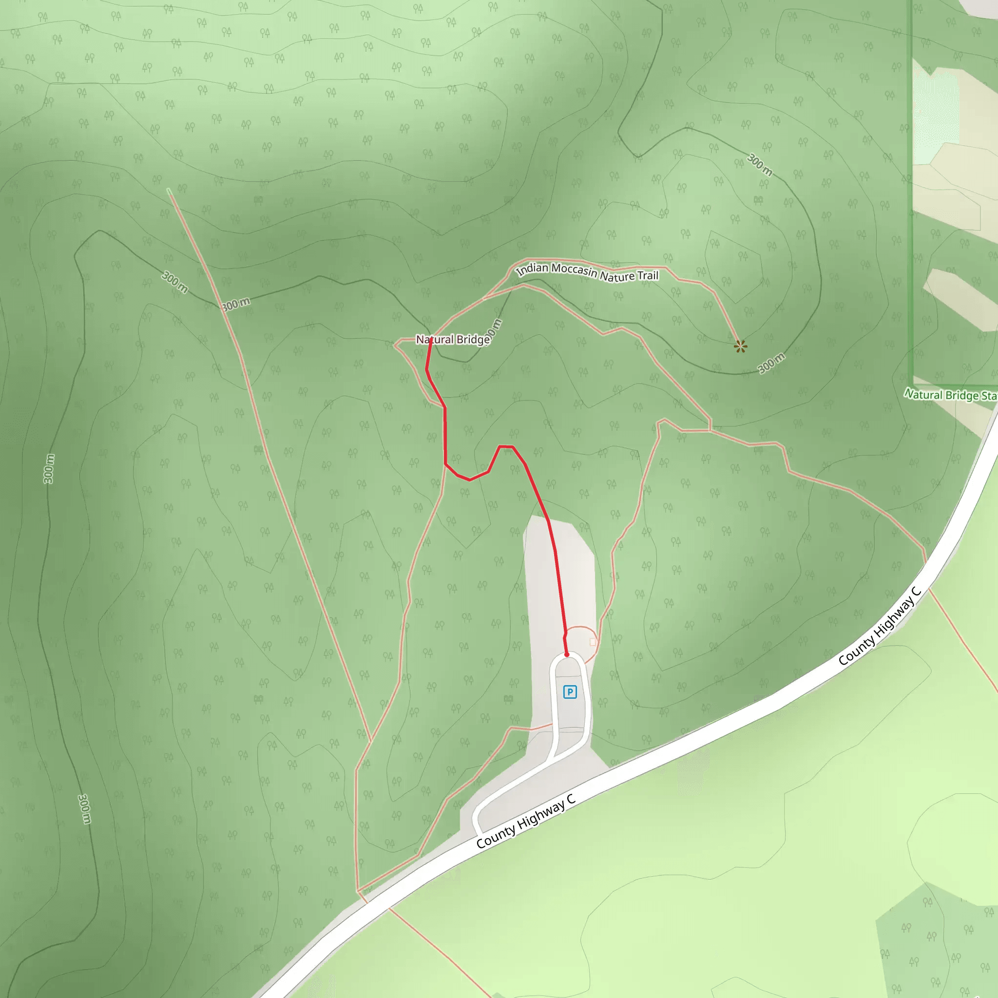 Natural Bridge State Park Short Walk mobile static map