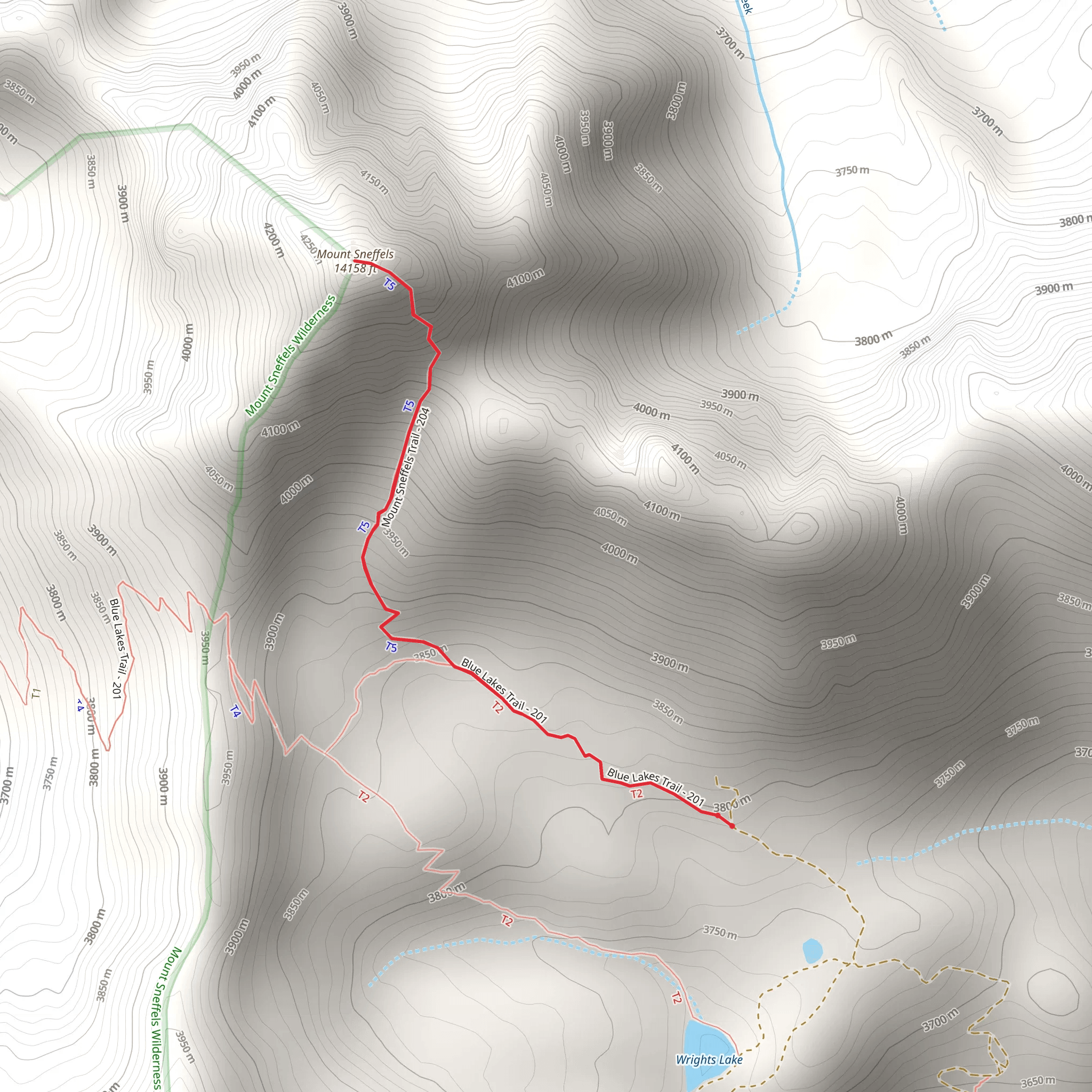 Mount Sneffels Trail mobile static map