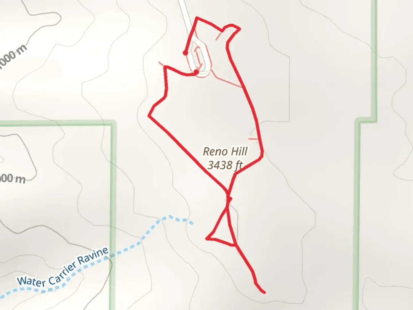An image depicting the trail Reno Hill Loop and its surrounding area.