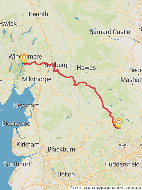 Dales Way mobile static map