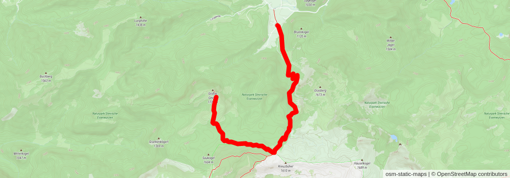 Hinterwildalpen to Geiger - Grosser Hike stage 1 Map
