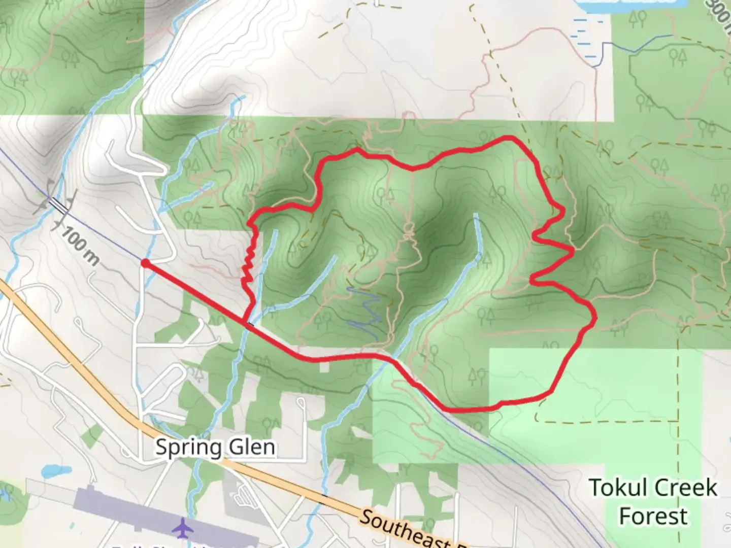 An image depicting the trail Snoqualmie Valley Trail and Lake Marie Road and its surrounding area.