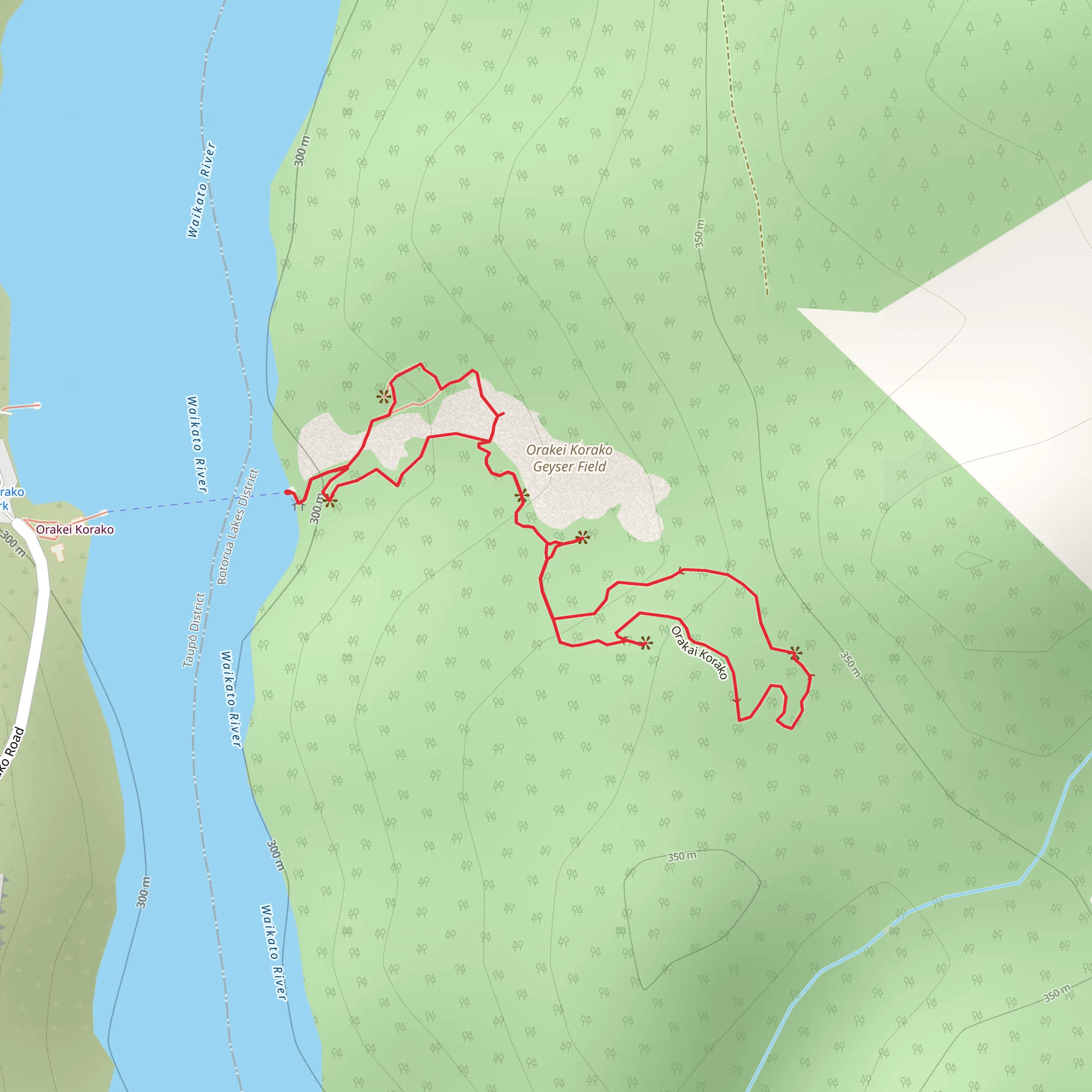 Orakei Korako Geyser Field mobile static map
