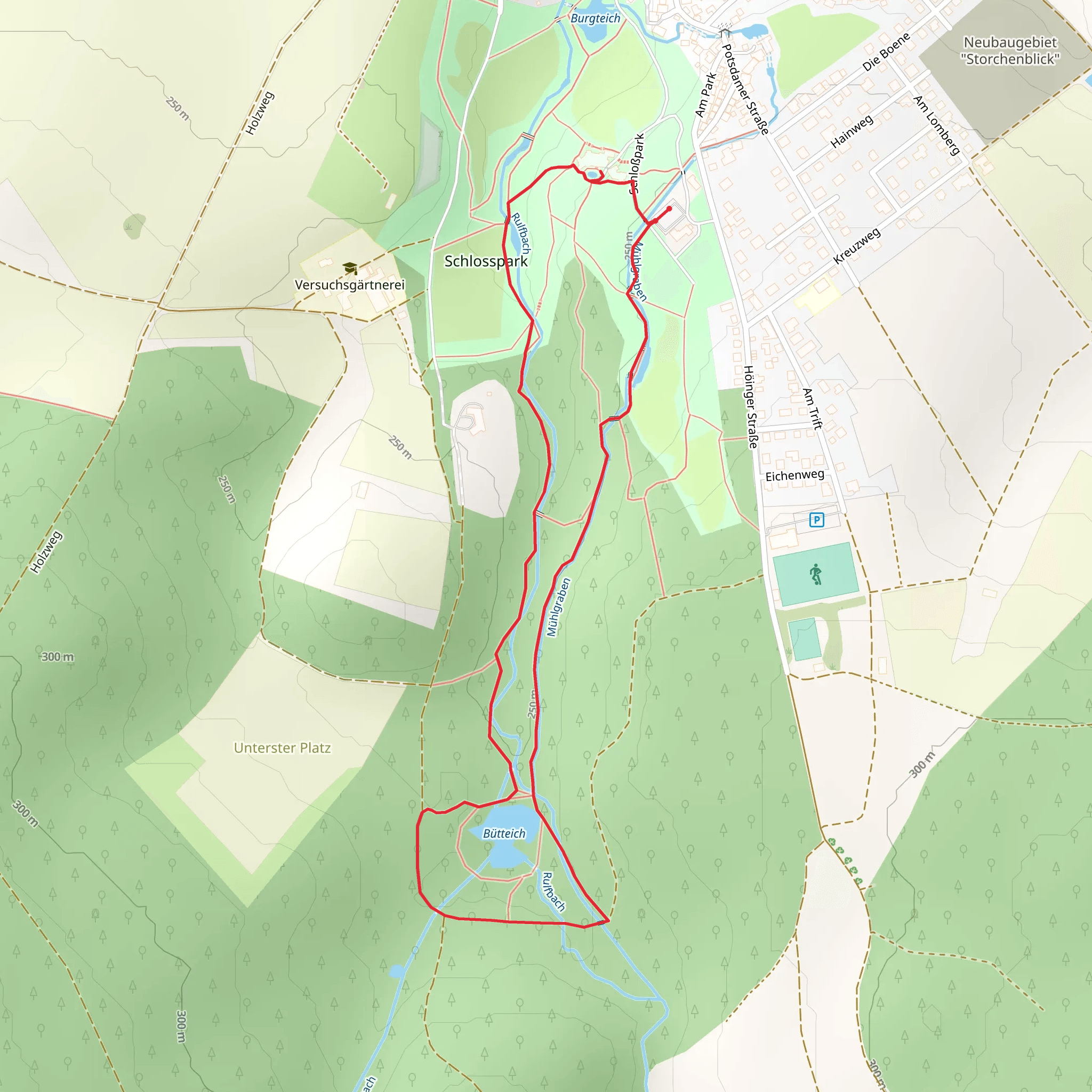 Erdfeld-Teich, Buetteich and Rulfbach Loop mobile static map