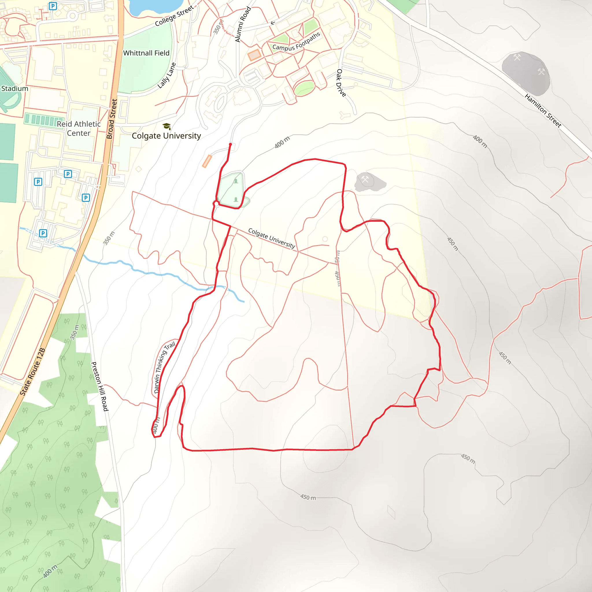 Colgate University Cemetery Loop mobile static map