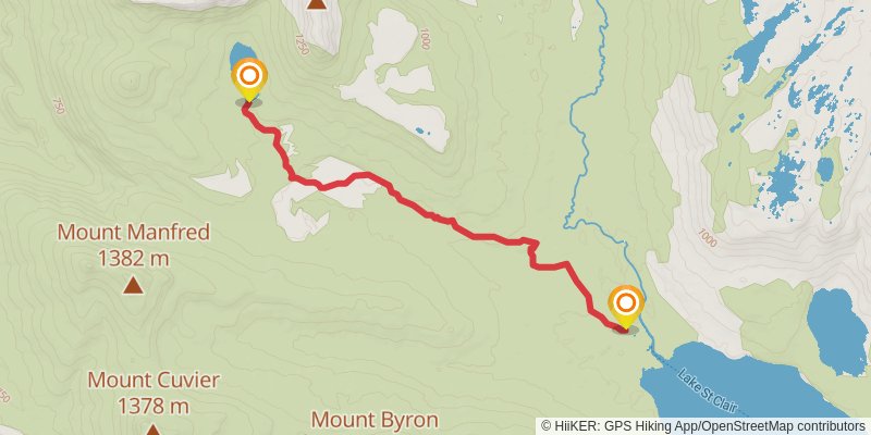 Overland Track spur 12 Map