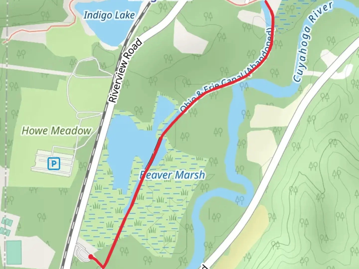 An image depicting the trail Ohio and Erie Canal Towpath Trail and its surrounding area.