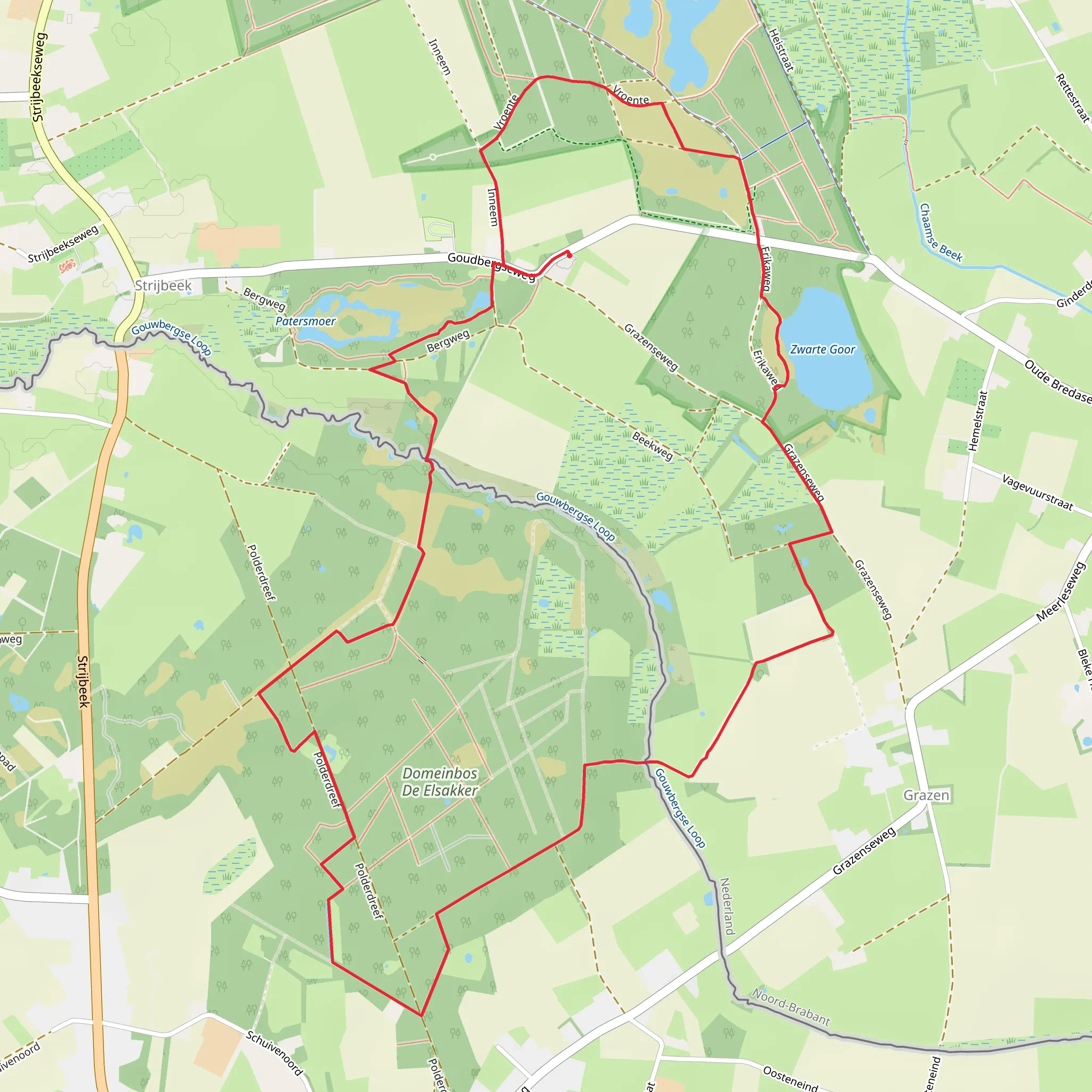 Zwarte Goor, Domeinbos De Elsakker and Hoeve Gouwberg Loop mobile static map