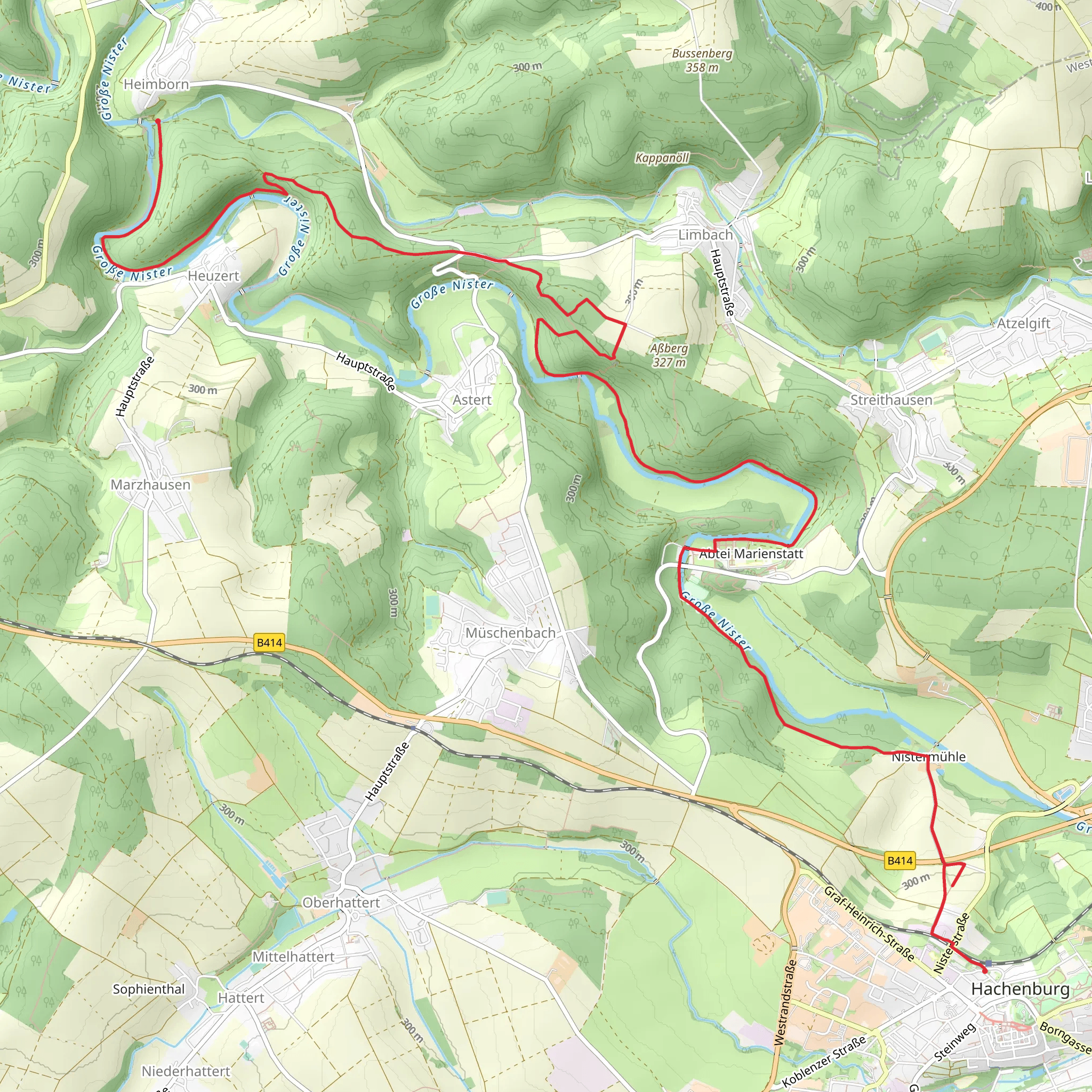 Heimborn to Hachenburg via Marienwanderweg mobile static map