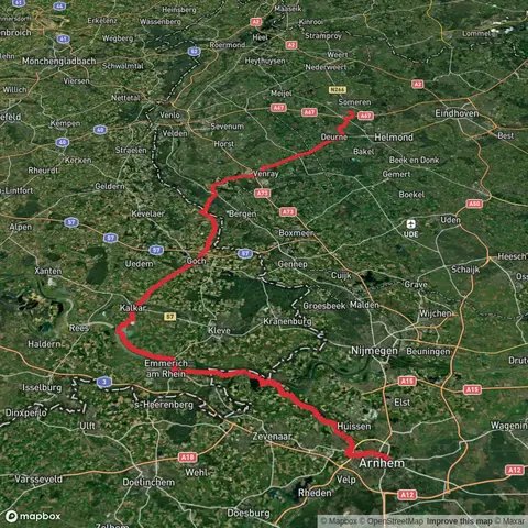 Arnhem to Asten via Kleine Pley, Bijlandseweg and Wezerweg