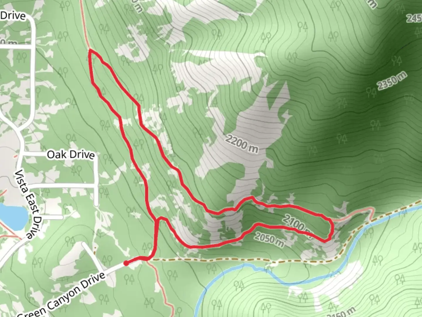 An image depicting the trail Vista - Prator - Valley View - Maple Loop Trail and its surrounding area.