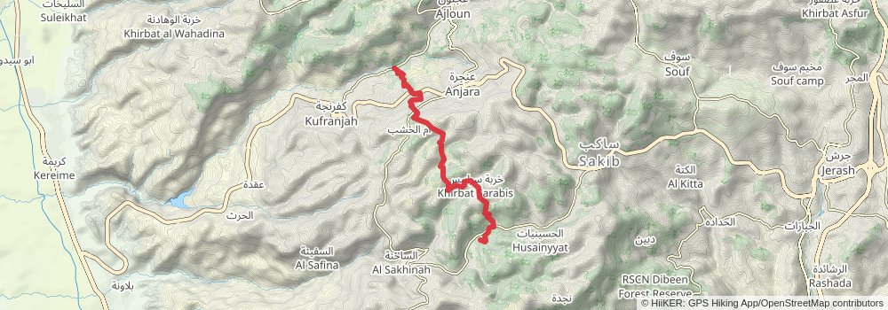 Jordan Trail stage 6 Map