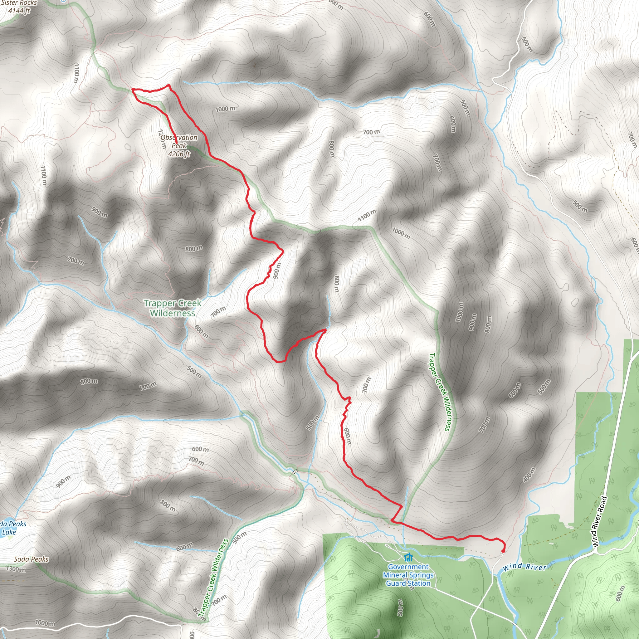 Observation Peak from Little Soda Springs Road mobile static map