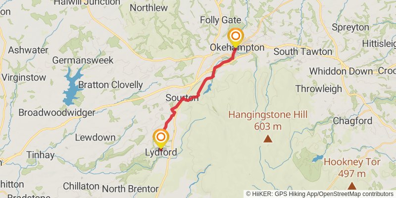 Dartmoor Way stage 7 Map