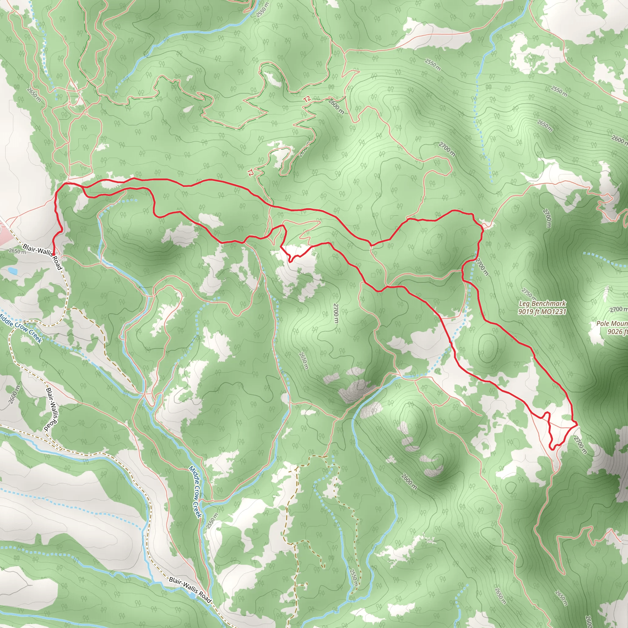 Headquarters Overlook - Browns Landing - Summit Loop Trail mobile static map