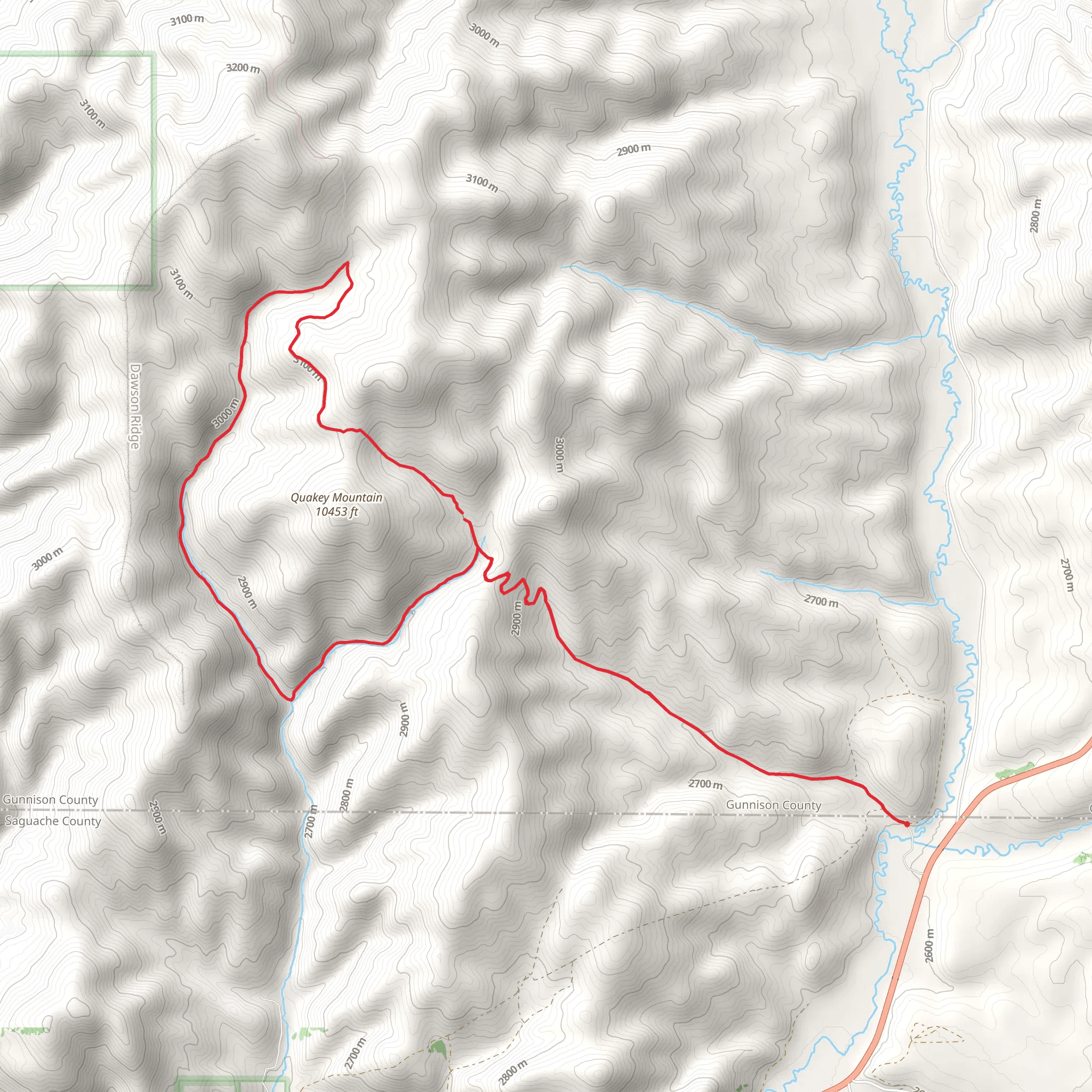Quakey Mountain West Loop Trail mobile static map