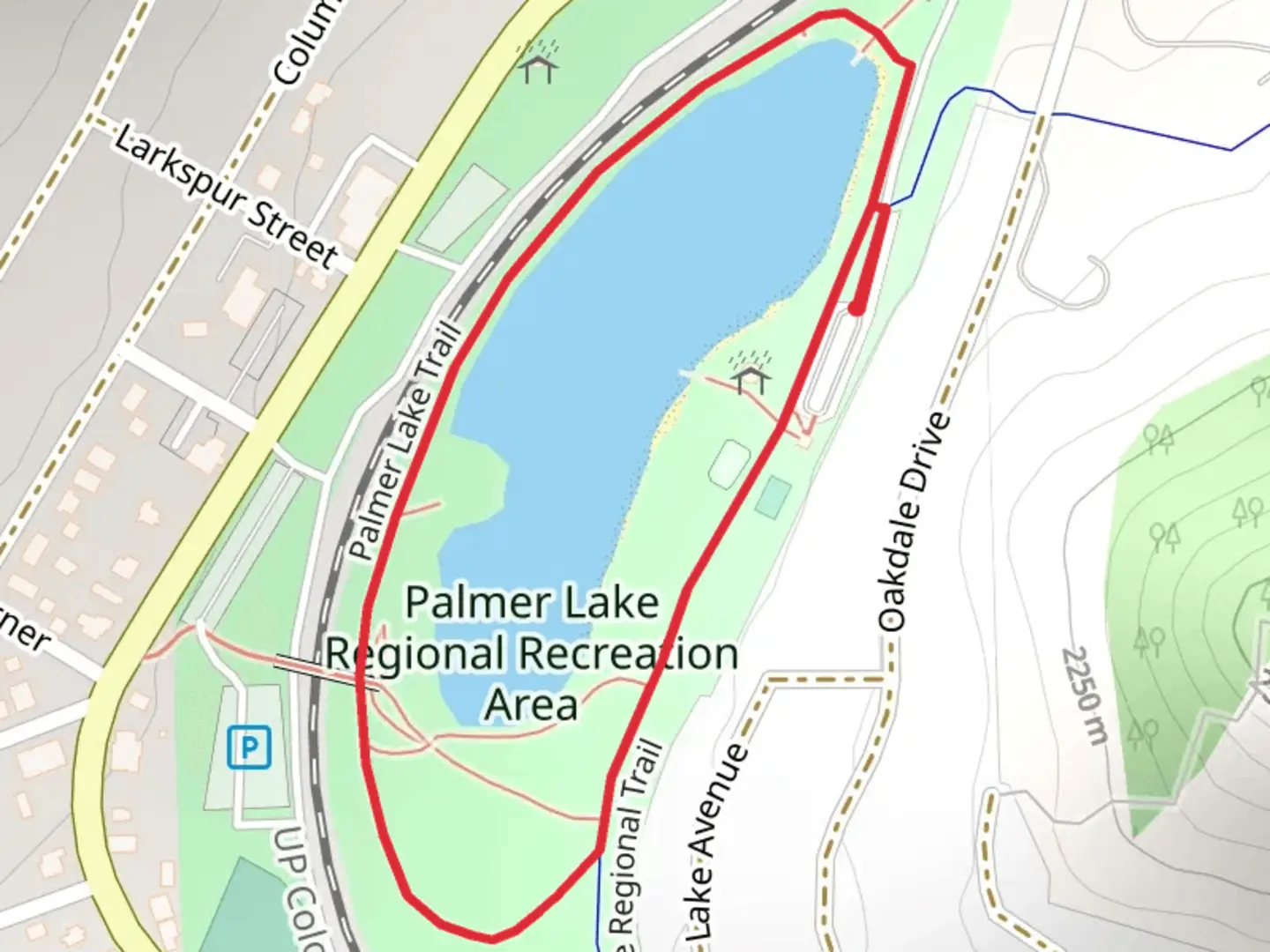 An image depicting the trail Palmer Lake Loop and its surrounding area.