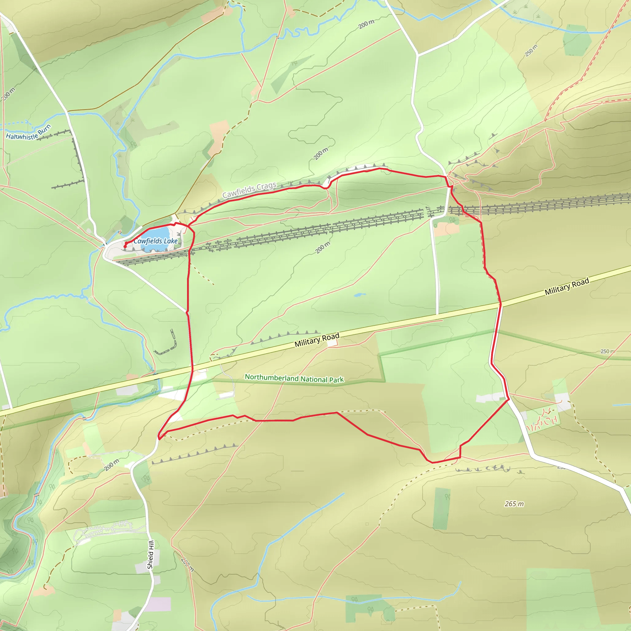 Cawfields Quarry Circular mobile static map