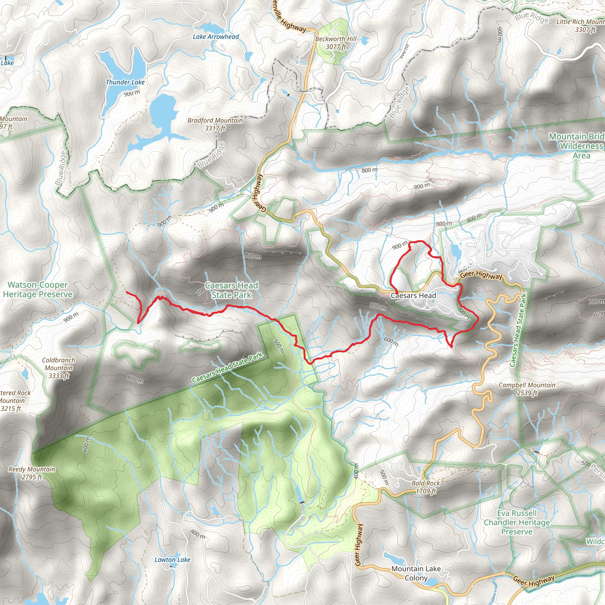 Naturaland Trust Trail from Caesars Head Mountain mobile static map