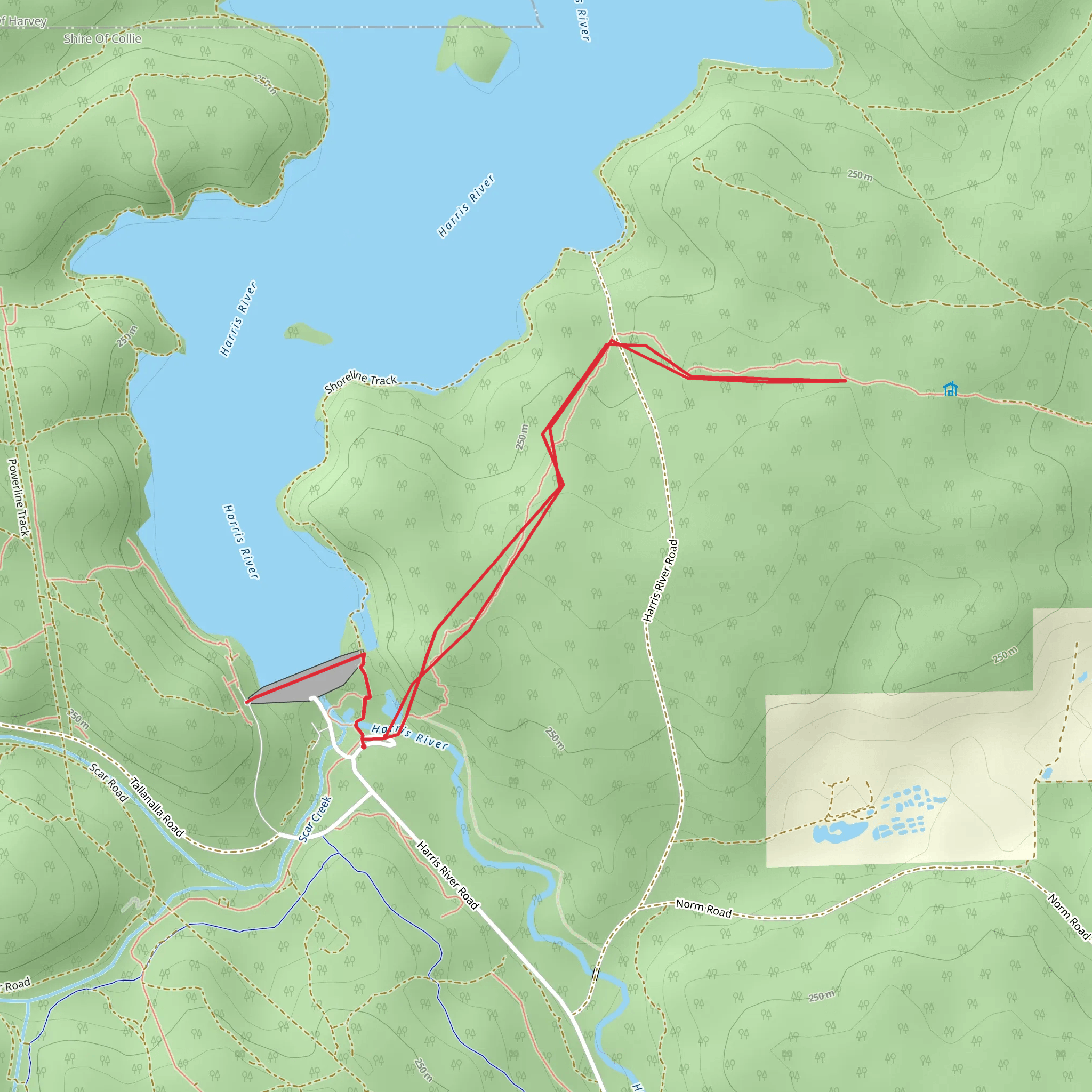 Harris Dam Walk mobile static map