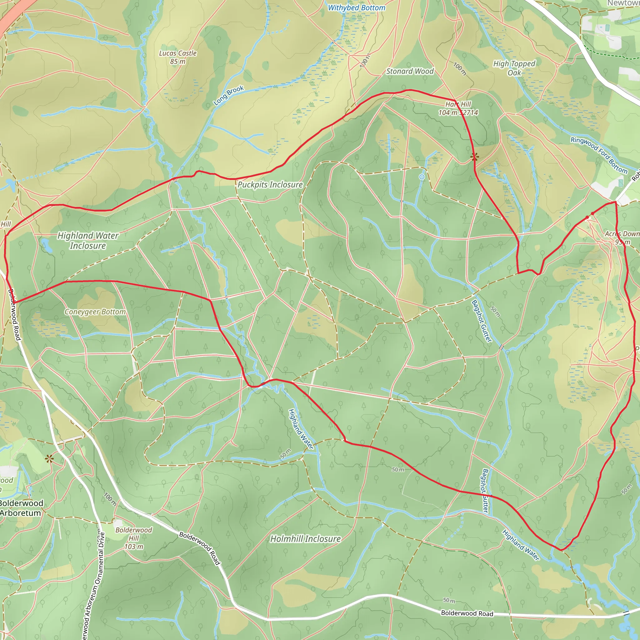 New Forest National Park Short Loop mobile static map
