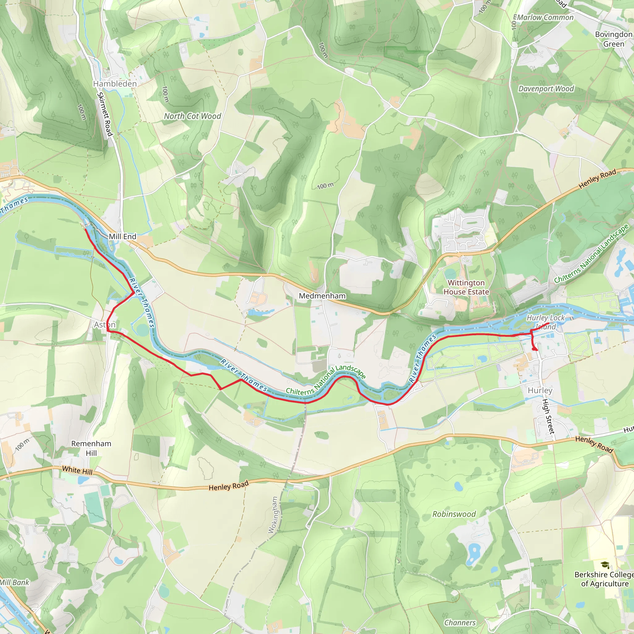 River Thames and Hurley Lock Walk mobile static map