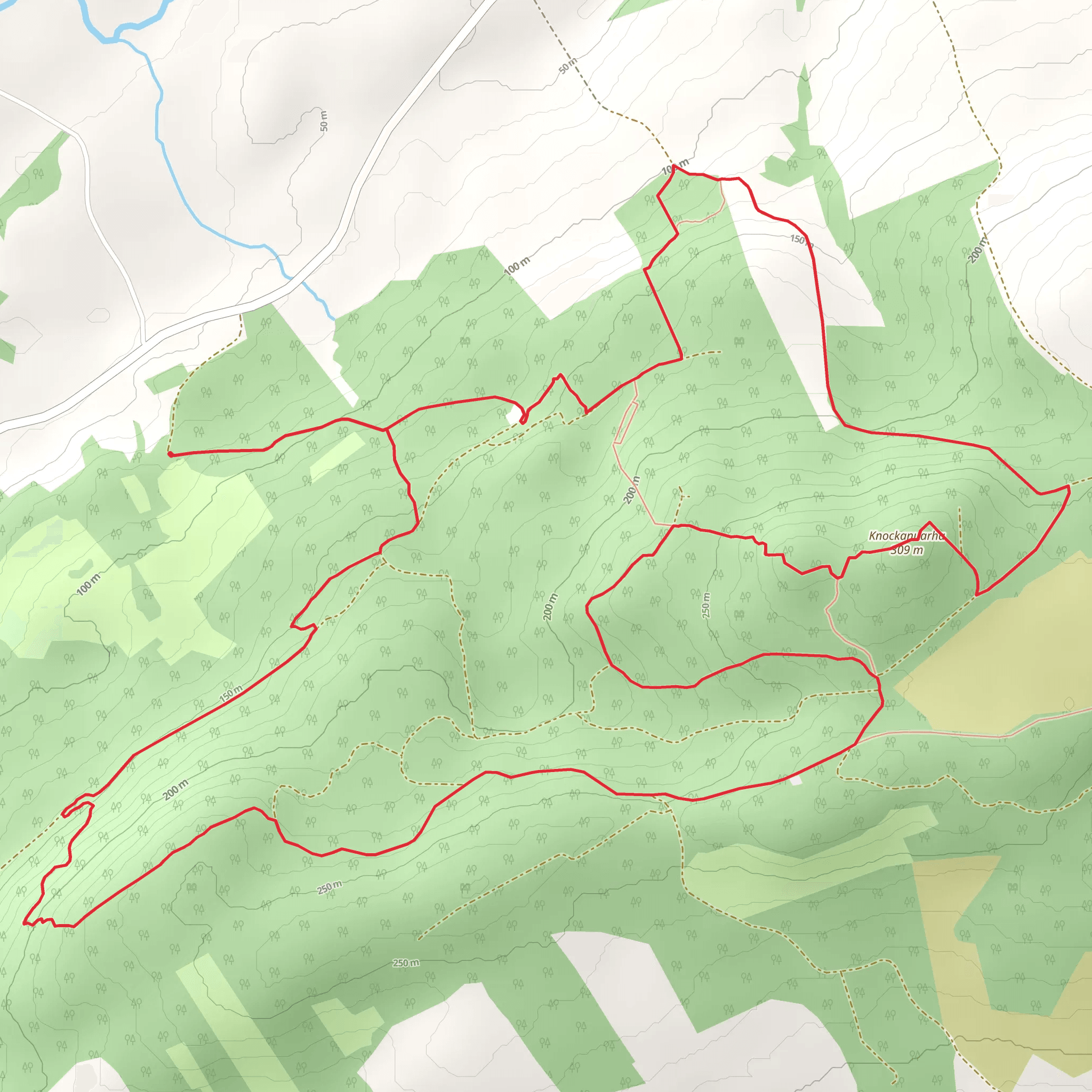 12 O Clock Hills Looped Walks - Purple Route mobile static map