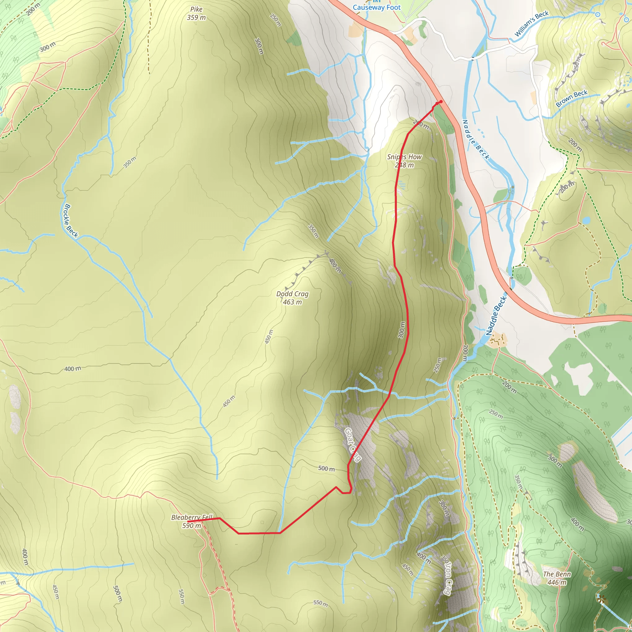Bleaberry Fell mobile static map
