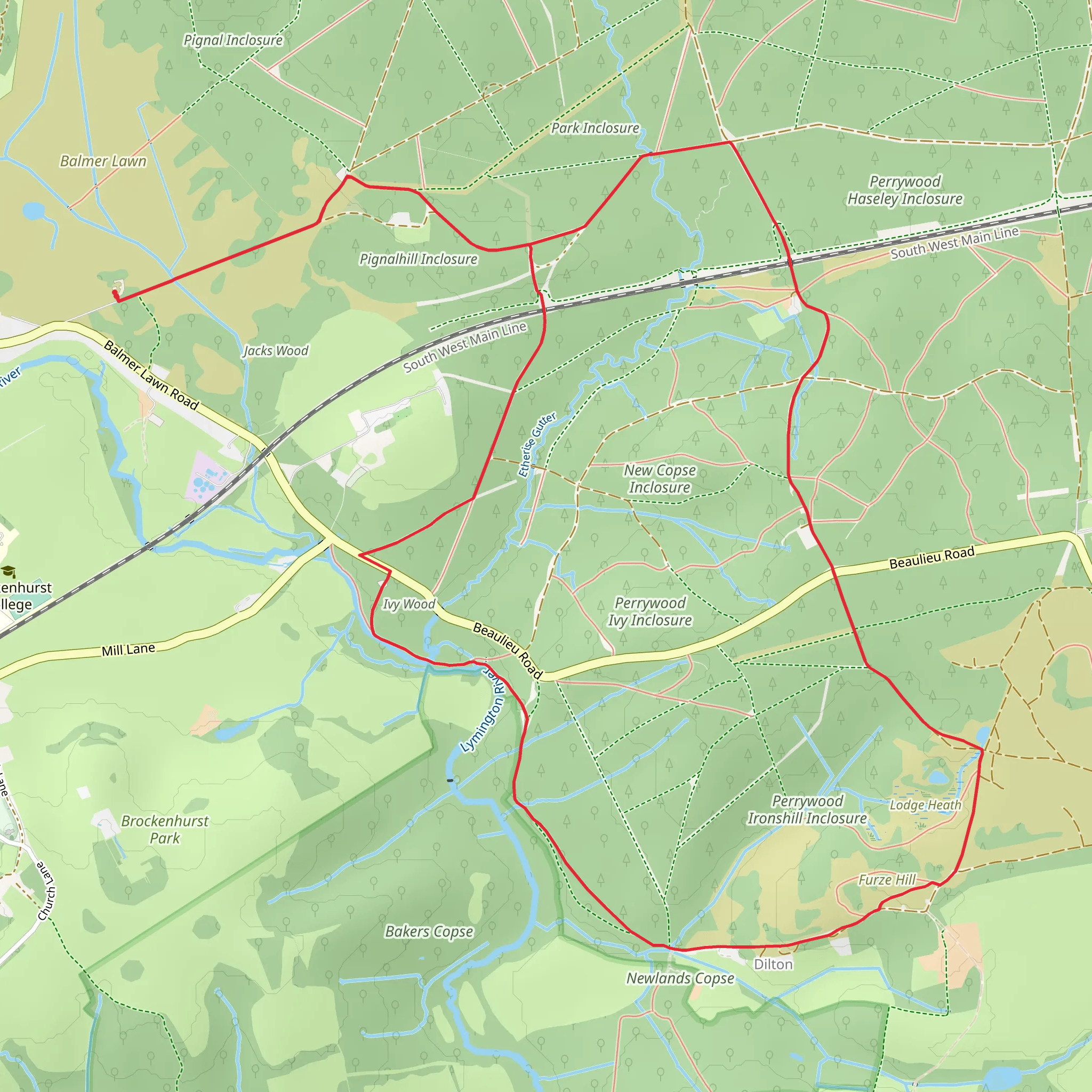 Dilton Loop via Perrywood Ironshill and Pignalhill Inclosure mobile static map