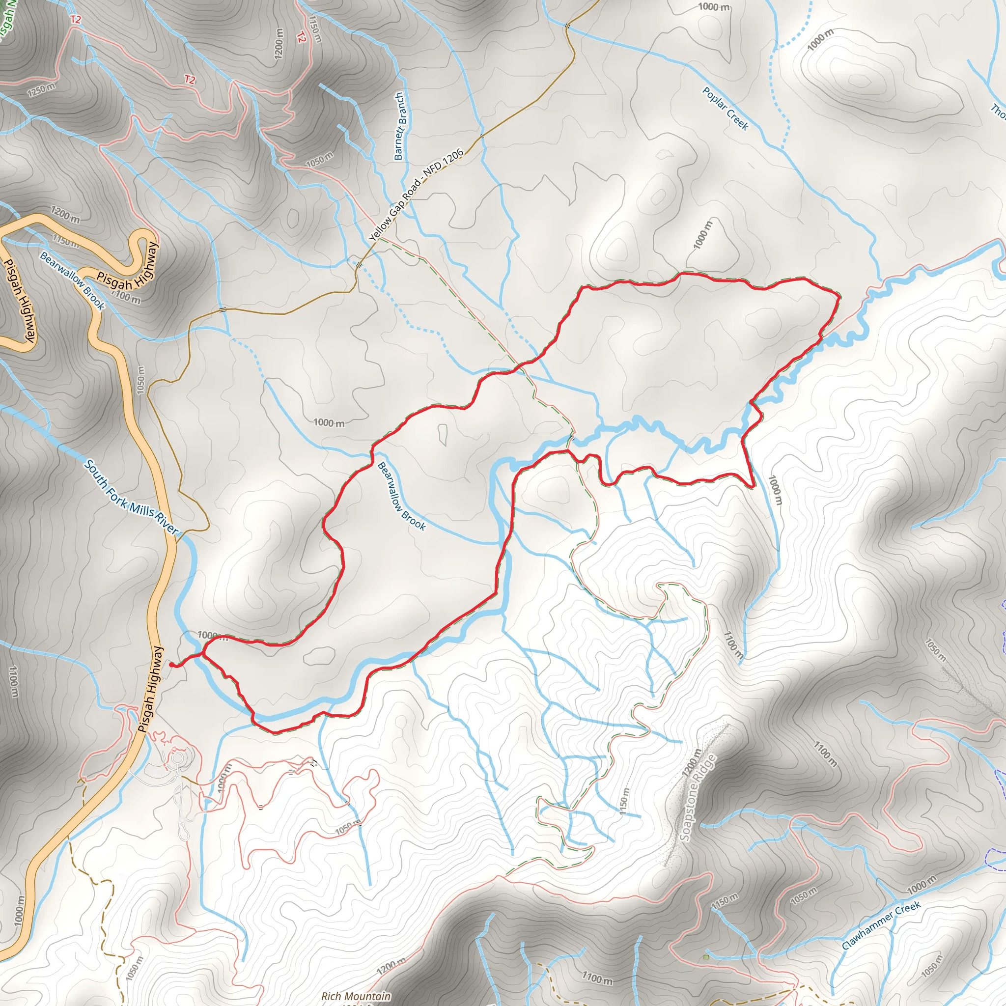 Pink Beds Loop mobile static map