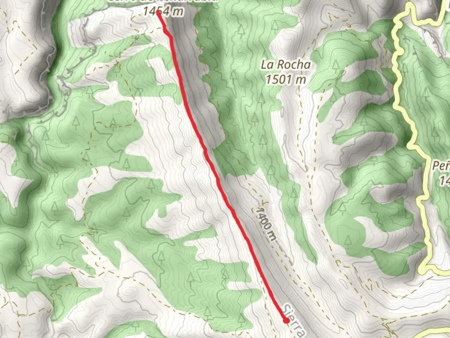 An image depicting the trail GR 8 - Peñarrubia PR TE 085b and its surrounding area.