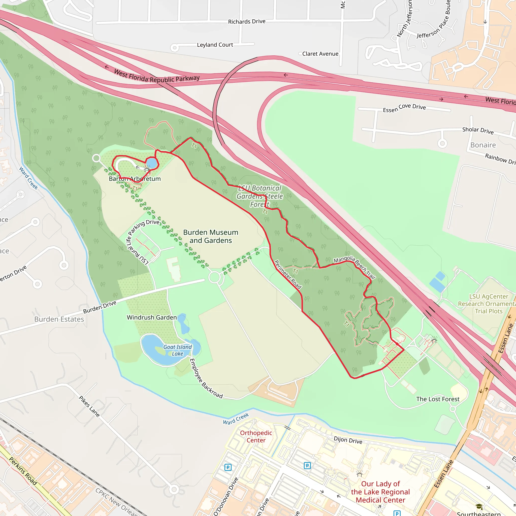 Black Swamp and Perimeter Road Loop mobile static map