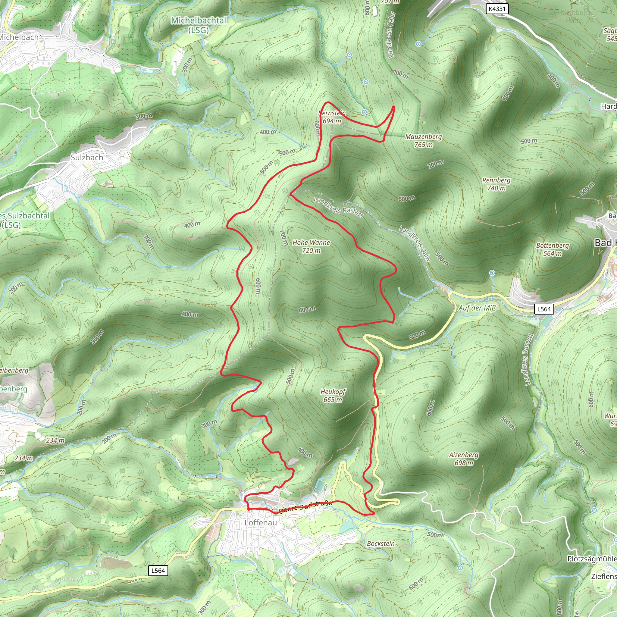 Loffenau Loop via Bernstein mobile static map