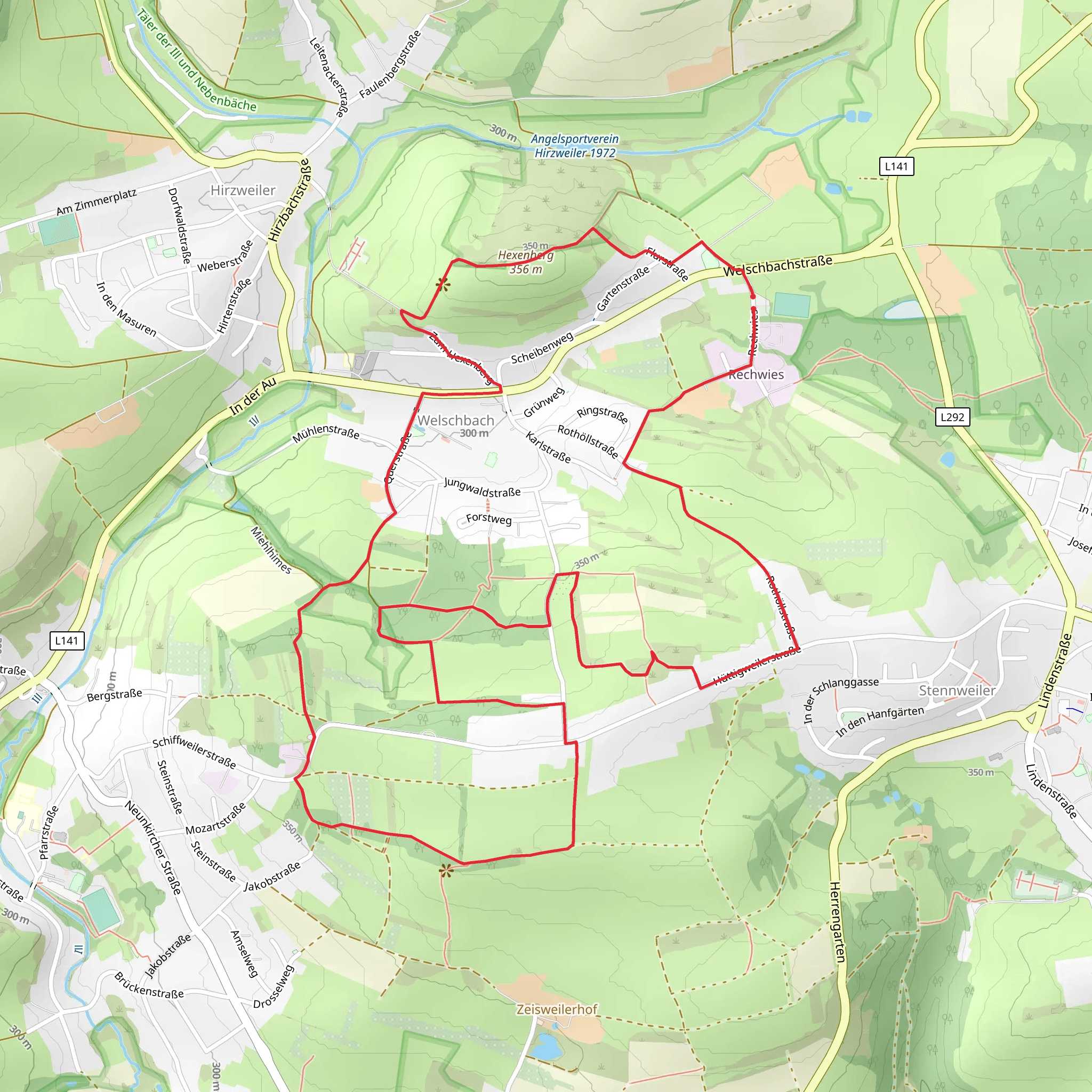 Welschbach and Hexenberg Loop mobile static map