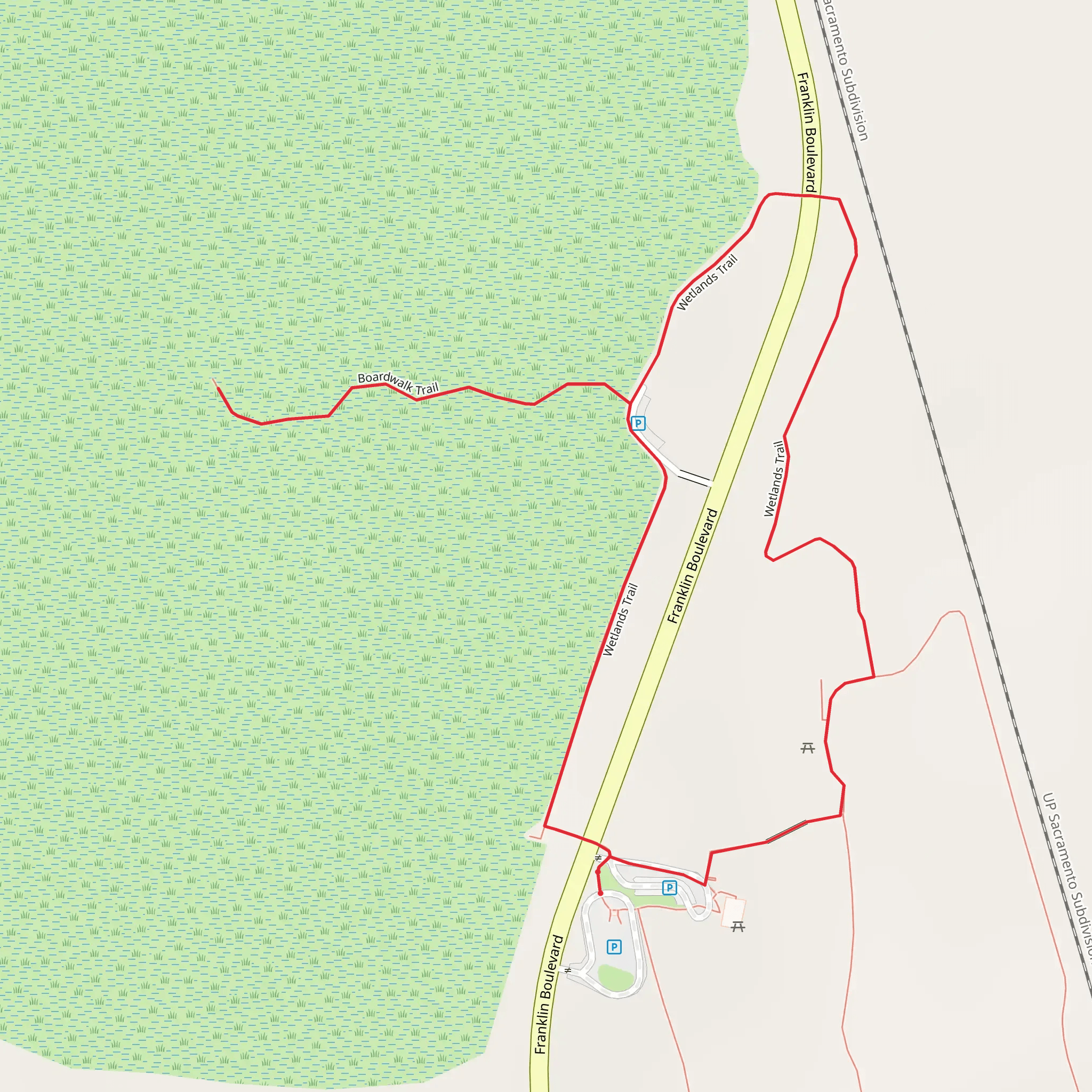 Wetlands Trail and Boardwalk Trail Loop mobile static map