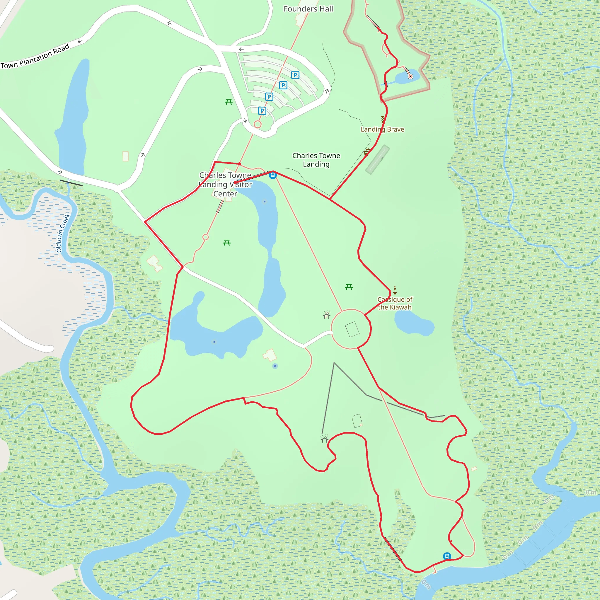Charles Towne Landing State Historic Site Loop mobile static map