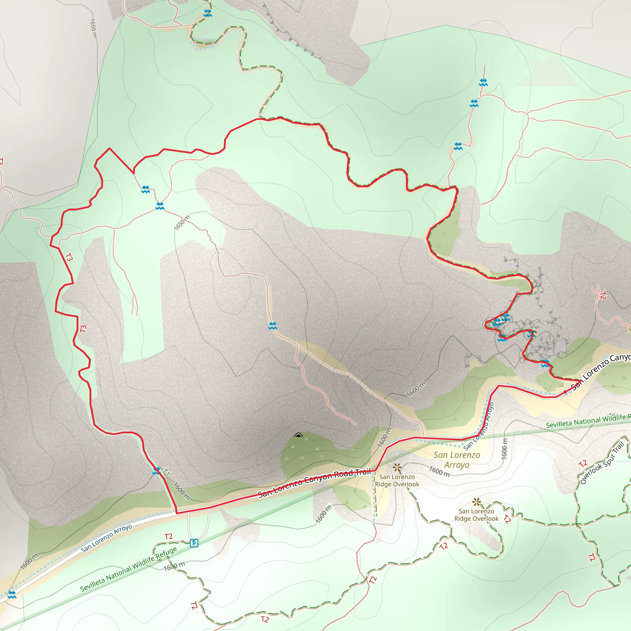 San Lorenzo Canyon Recreation Area Loop mobile static map