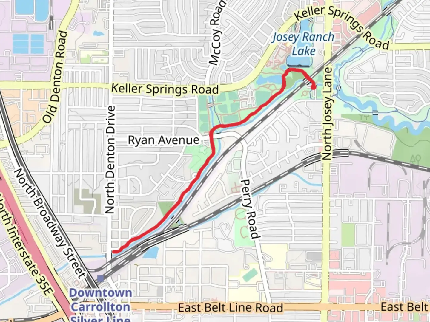 An image depicting the trail Hutton Branch Green Trail - Porter Park and its surrounding area.
