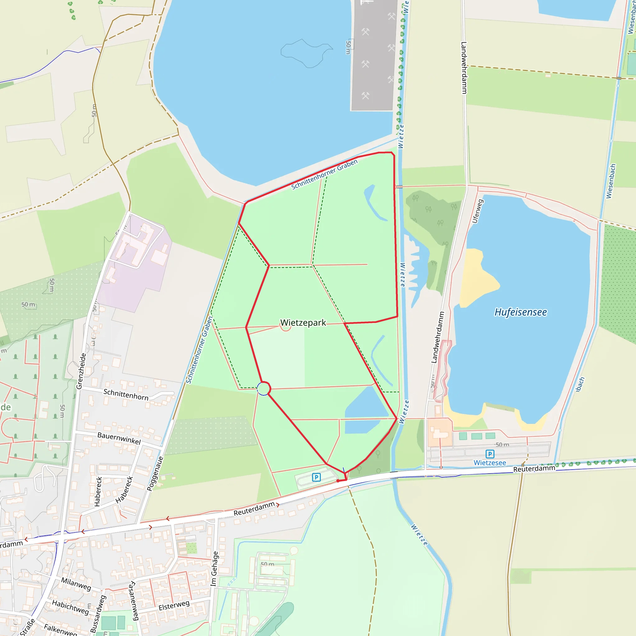 Wietzepark Loop mobile static map