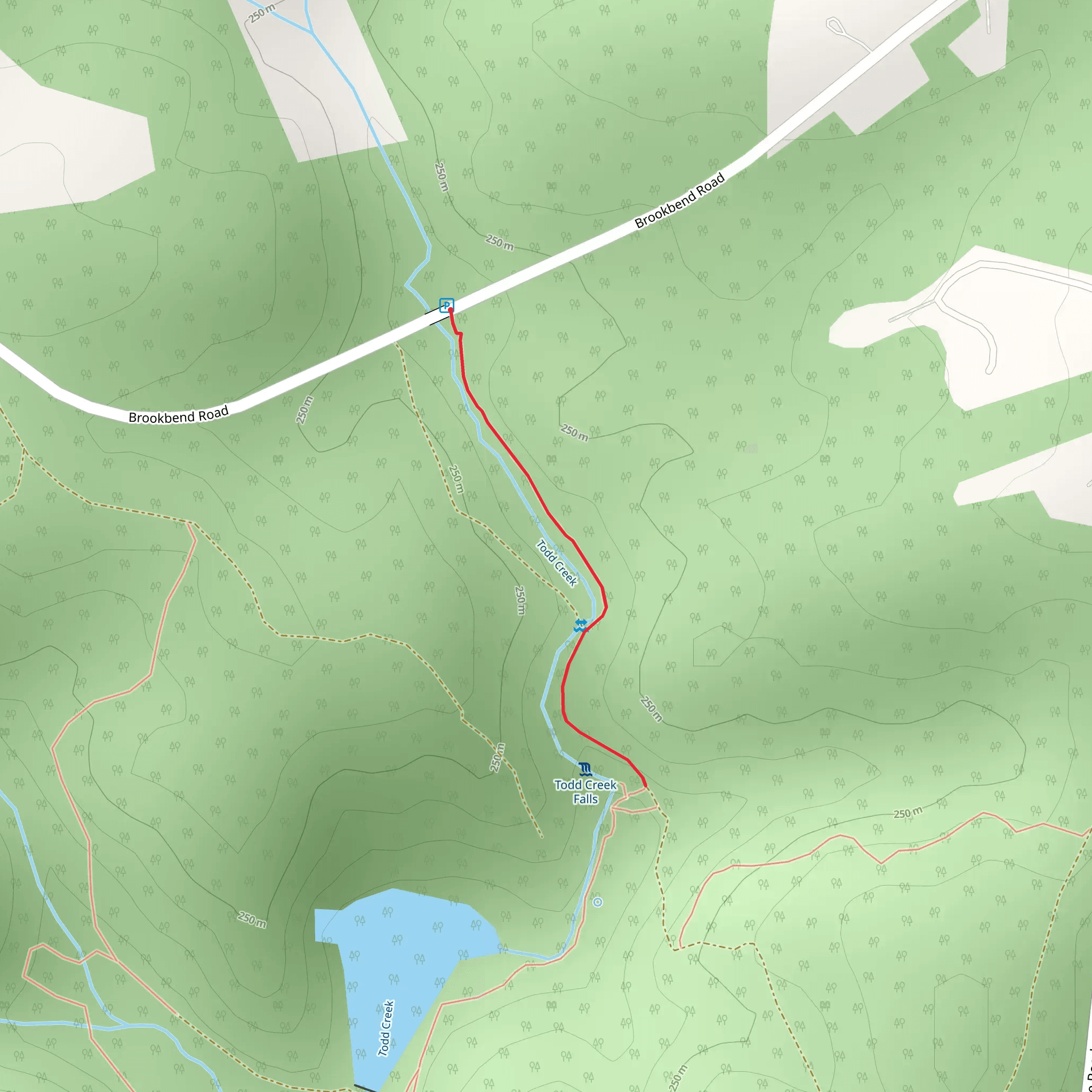 Todd Creek Falls mobile static map