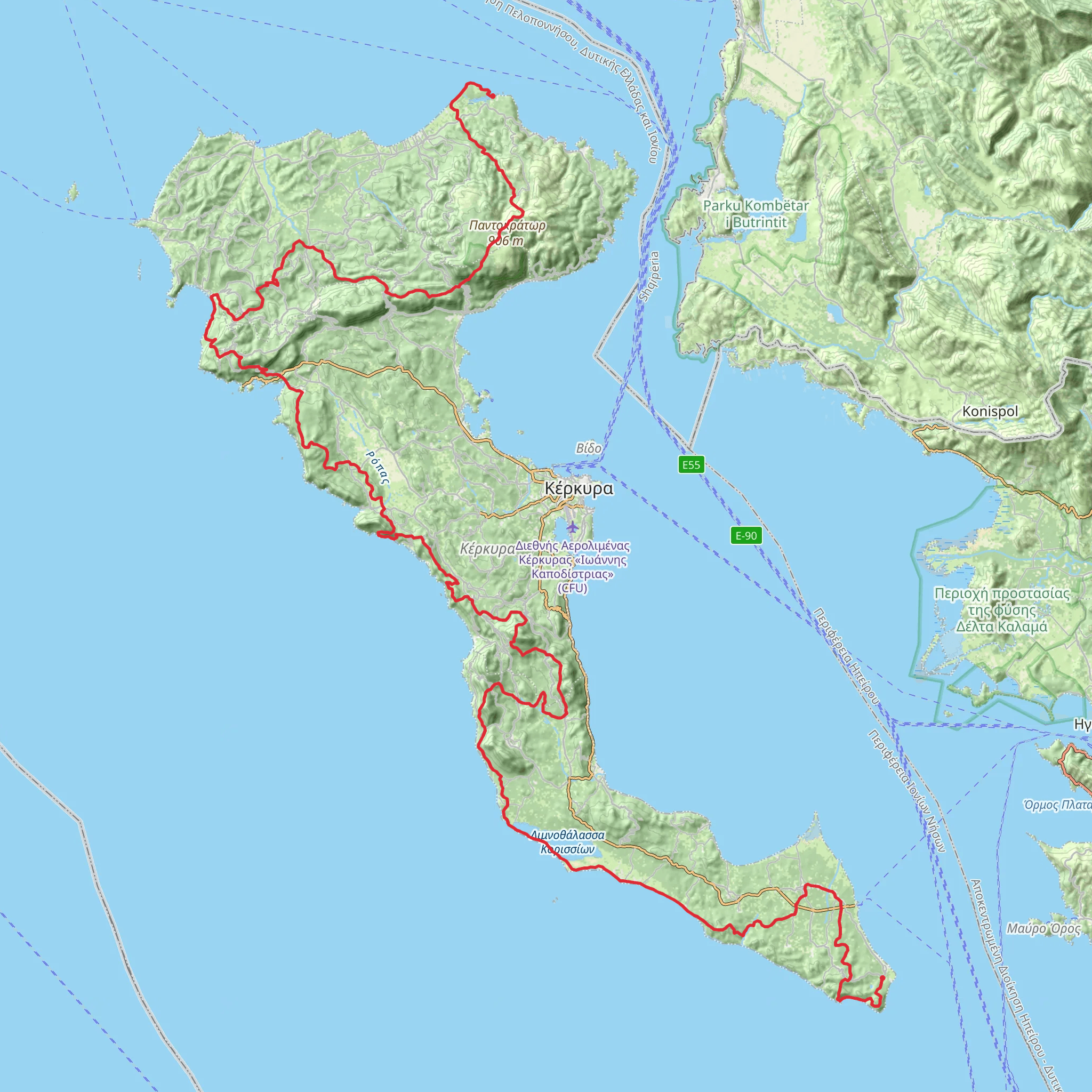 Corfu Trail mobile static map